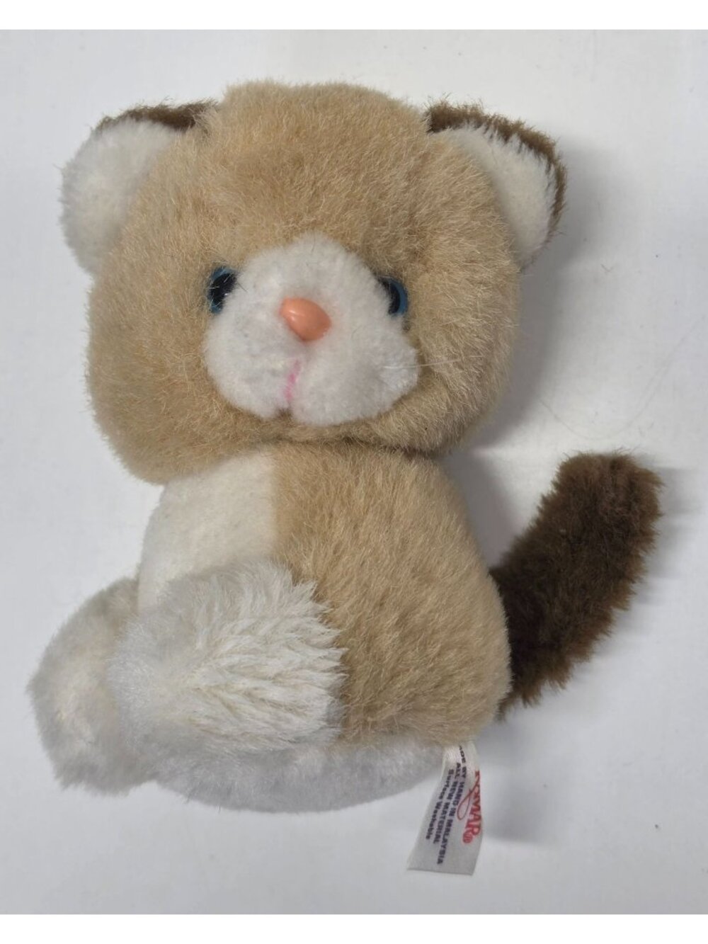 Vintage Kicks Kamar Q-T #4410 Cat Kitten Plush 6" 1980s Malaysia